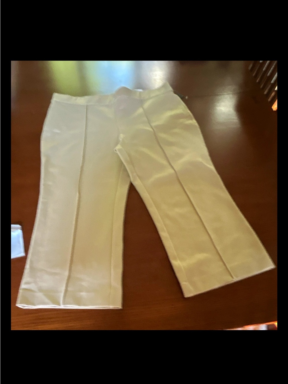 Investments women’s beige pants PXL slim flare crop secret support BNWT